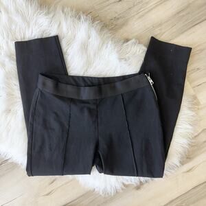 Everlane Stretch Ponte Knit Pleated Black Side Zip Pants Size 8 Y9062